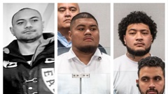 Fitus gang members George Mahoni (centre) and Vili Laungaue (right) are among five co-defendants accused of murdering Head Hunters member Charles Pongi (left). The two defendants are also accused of being involved in a road rage incident while en route to the deadly confrontation. Photos / Michael Craig