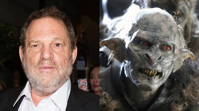 According to Elijah Wood, Peter Jackson made an orc look like Harvey Weinstein as a "f*** you" gesture to the disgraced movie mogul. Photos Getty Images / New Line Cinema