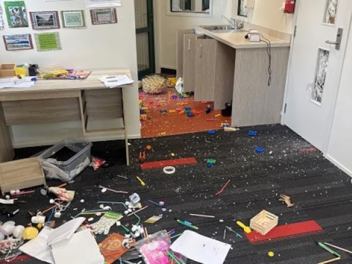 Police said the students were now without their belongings and educational resources. Photo / Police