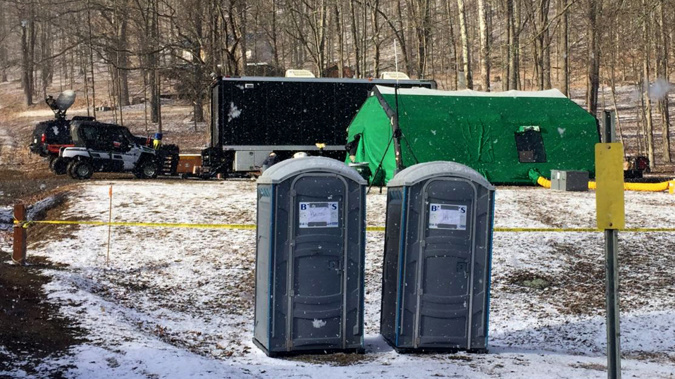FBI agents and representatives of the Pennsylvania Department of Conservation and Natural Resources set up a base in March, 2018, in Benezette Township, Elk County, Pa. Photo / AP