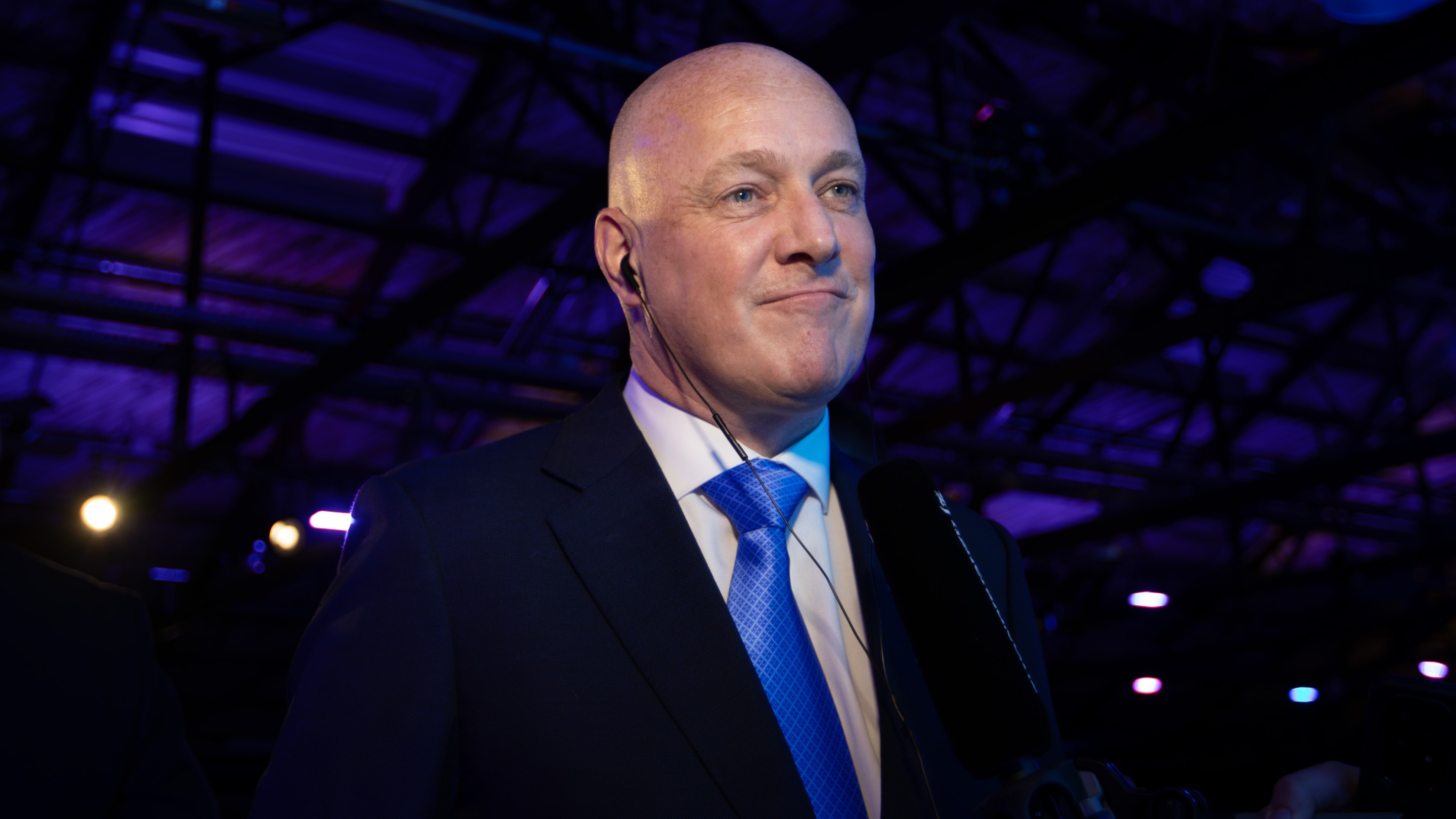 Incoming Prime Minister on Election Night, 2023. Photo / Hayden Woodward