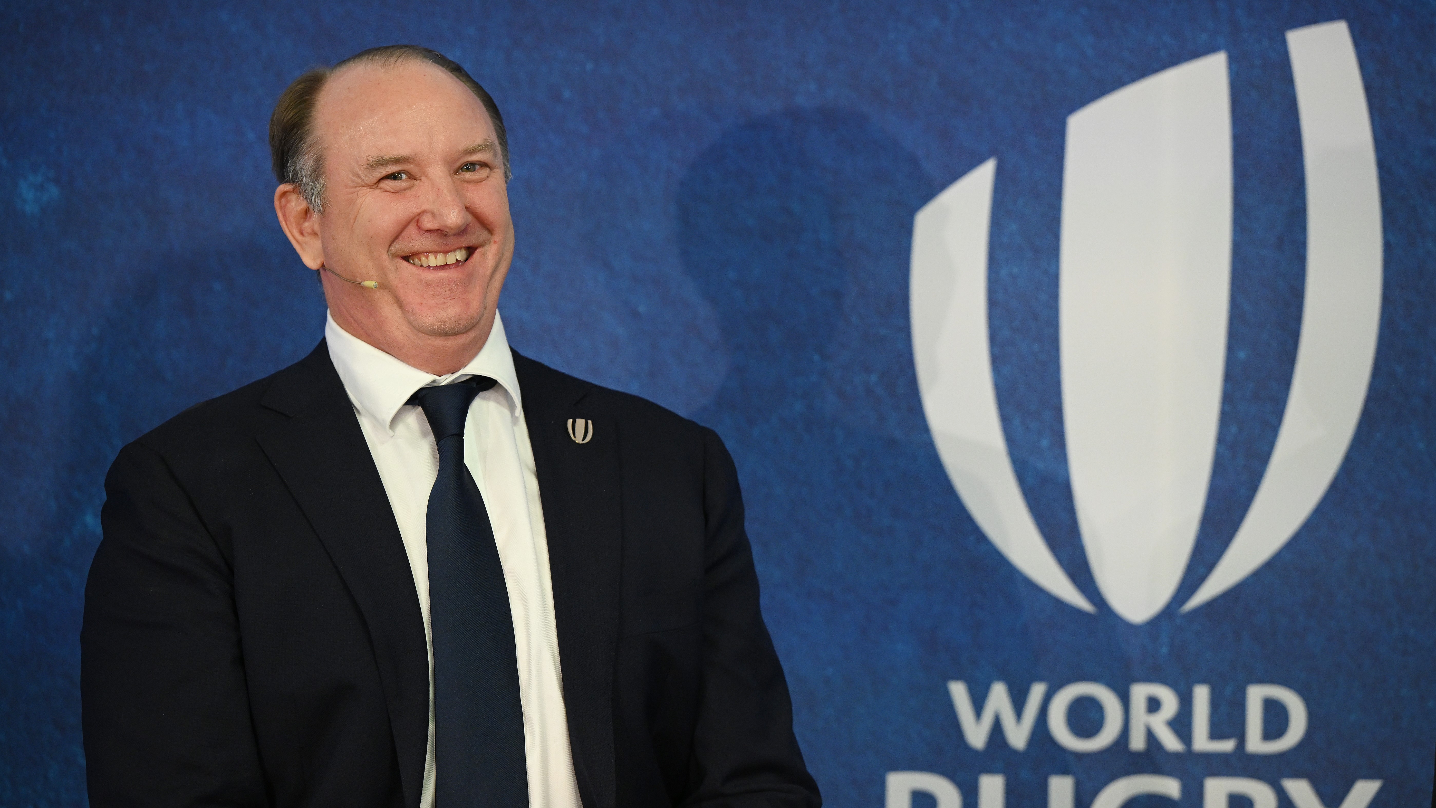 Newly elected World Rugby Chair Dr. Brett Robinson holds a press conference at World Rugby House on November 14, 2024 in Dublin, Ireland. (Photo by Charles McQuillan - World Rugby/World Rugby via Getty Images)