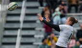 Maiakawanakaulani Roos #4 of the New Zealand Black Ferns prepares to catch the ball during a lineout in the first half of a match between New Zealand and USA in the Pacific Four Series at Heart Health Park on April 11, 2026 in Sacramento, California. (Photo by Supriya Limaye/ISI Photos/ISI Photos via Getty Images)