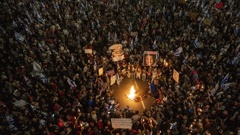 People protest Israeli Prime Minister Benjamin Netanyahu's government. Photo / AP