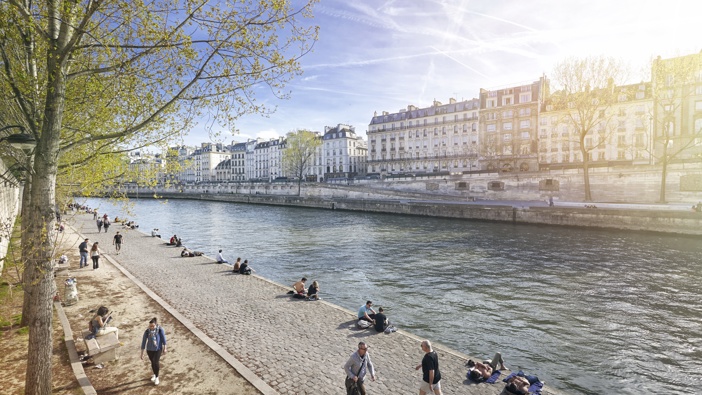 The River Seine walkway with Parisians relaxing, Paris, France. Photo / Getty