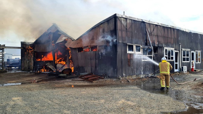 Police media spokesperson said the fire was in a building fire on Chambers St in Tokoroa. Photo / John van de Venn