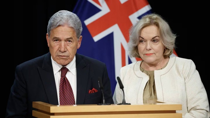 Foreign Affairs Minister Winston Peters and Defence Minister Judith Collins arrived in Melbourne. Photo / Mark Mitchell
