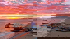 Santa Monica Pier at sunset. Photo / Visit USA