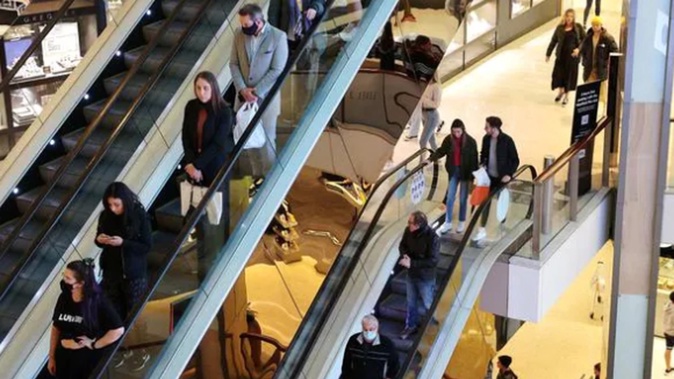 CCTV footage shows Covid-19 transmitting between two people during a "momentary crossover" at Bondi Junction Westfield, NSW chief health officer Dr Kerry Chant says. (Photo / News Corp Australia)