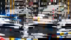 Police at the scene of the incident at the Hewletts Rd railway crossing on Monday. Photo / Alex Cairns