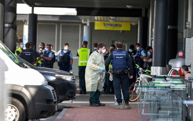 Emergency Services At The Scene Of Friday's Terrorist Attack In West Auckland. Photo / Alex Burton