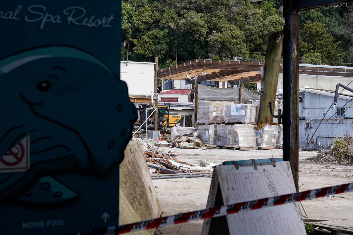 Demolition on the former Waiwera Thermal Resort site north of Auckland. Photo / Carson Bluck