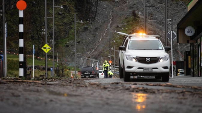 Heavy rain has caused slips in Queenstown. (Photo / George Heard)