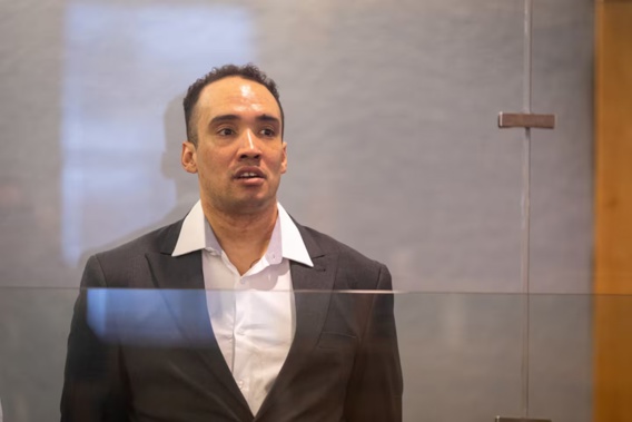 Sergio Williams on the first day of his trial on the Auckland High Court on November 11, 2024. He has pleaded not guilty to murdering Herbert Bradley on August 23 last year. Photo / Michael Craig