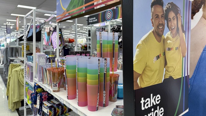 Target is removing certain items from its stores and making other changes to its LGBTQ+ merchandise nationwide ahead of Pride month, after an intense backlash from some customers including violent confrontations with its workers. Photo / AP