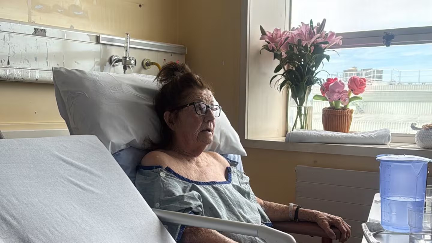Eighty-two-year-old Nora Russ broke her hip after being blown over by strong winds in Waipukurau.