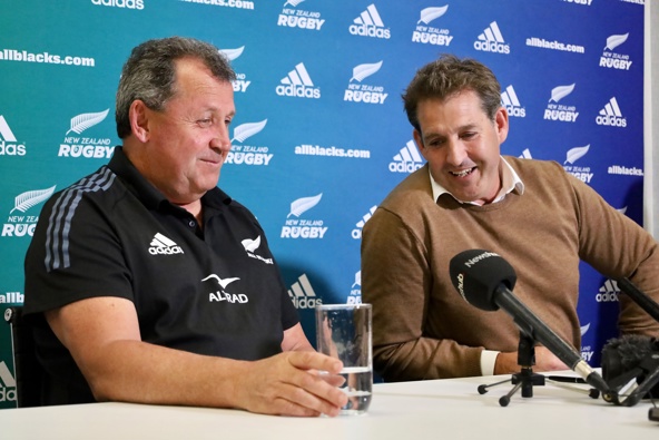 All Blacks coach Ian Foster and NZR CEO Mark Robinson. Photo / NZ Herald