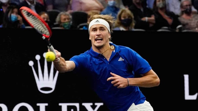 Alexander Zverev in action during a Laver Cup match. Photo / AP