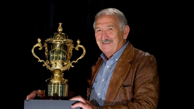 Former All Blacks captain Tane Norton with the Rugby World Cup in 2009.