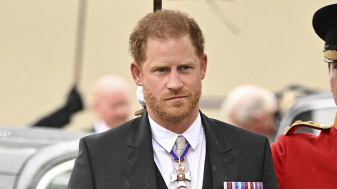 Britain's Prince Harry, Duke of Sussex arrives at Westminster Abbey in central London on May 6, 2023, ahead of the coronations of Britain's King Charles III and Britain's Camilla, Queen Consort. Photo / AFP