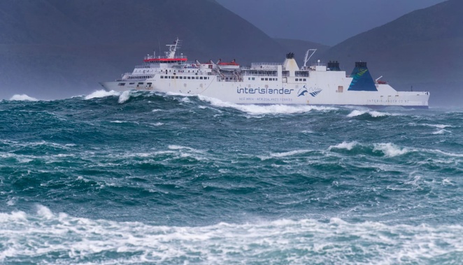 Cook Strait ferry passengers face further disruptions after strong winds and swells caused weekend sailings to be cancelled. Photo / Mark Mitchell