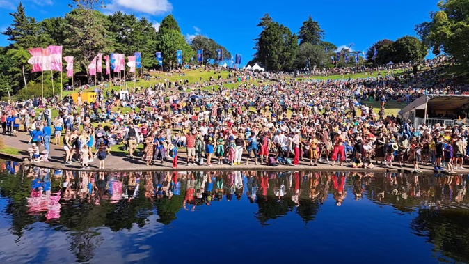 Ibibio Sound Machine's Womad NZ set on Saturday, March 16, 2024 at the TSB Bowl stage was popular with festival-goers, drawing a large crowd ready to dance along and enjoy the music.