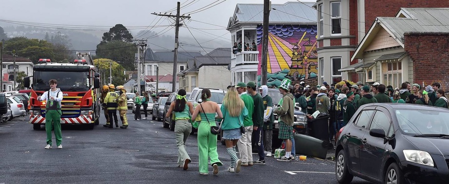 Students during the 2022 St Patricks Day at Castle St. (Photo / Peter McIntosh)