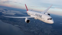 A Qantas Boeing 787 Dreamliner.