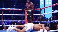 Daniel Dubois knocks out Anthony Joshua. Photo / Getty Images