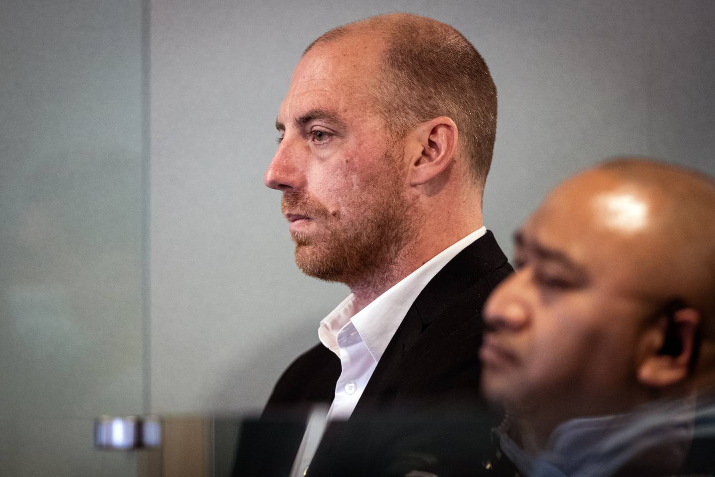 Gregory Hart, one of two men accused of murdering Wiremu Arapo, in the dock on the first day of his trial. Photo / Jason Oxenham