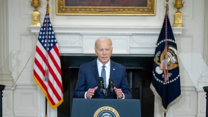 President Joe Biden delivers remarks on the war between Israel and Hamas in Gaza, Friday, May 31, 2024, in the State Dining Room of the White House.(Official White House Photo by Carlos Fyfe) FREE FOR EDITORIAL USE
