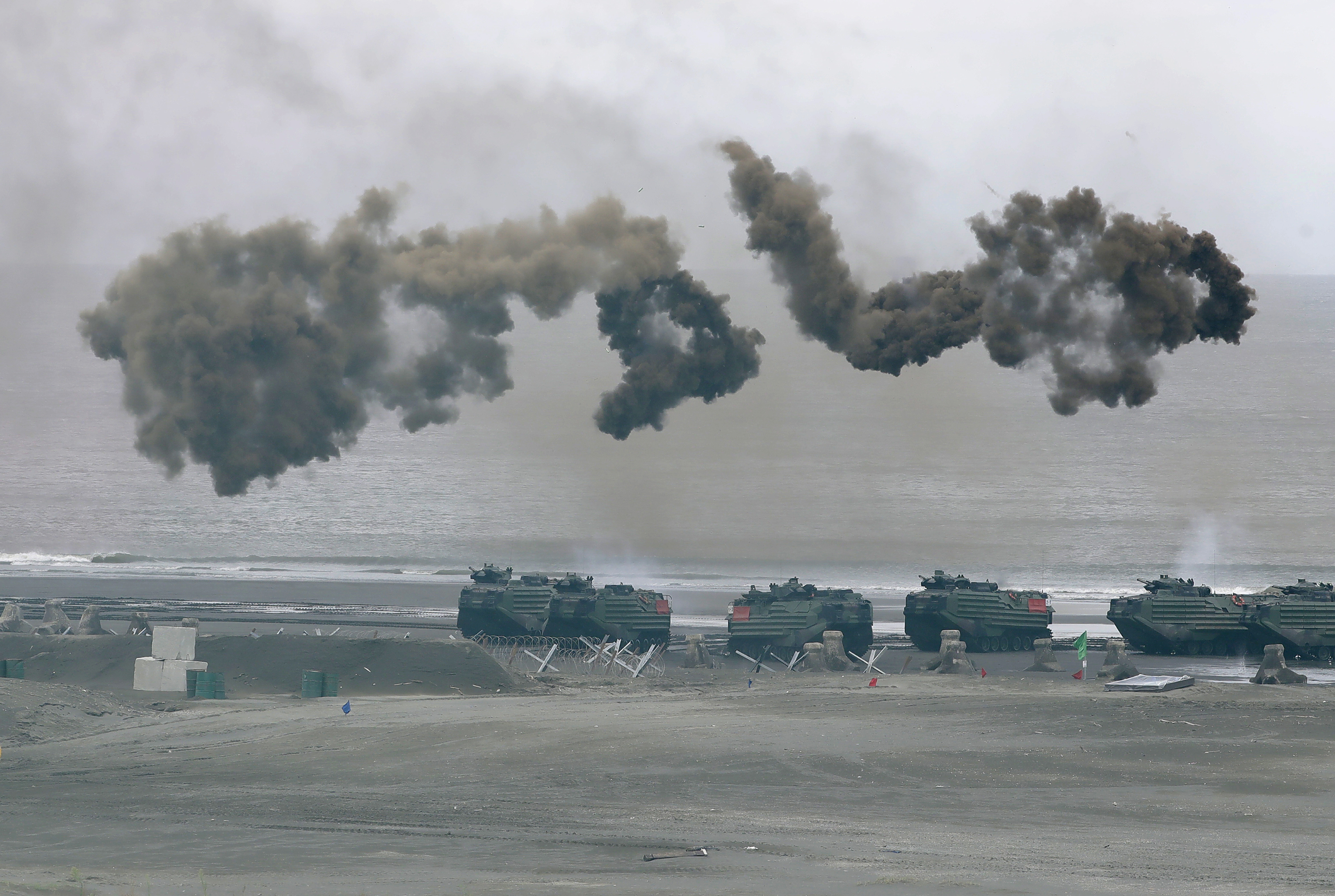 Taiwan's military holds drills of the annual Han Kuang military exercises that simulate an anti-landing operations near the coast in New Taipei City, northern Taiwan, Thursday, July 27, 2023. Photo / AP