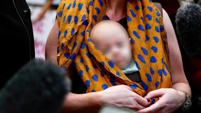 The 4-month-old at the centre of the case after his parents refused to allow vaccinated blood to be used during an urgent surgery. Photo / Alex Burton
