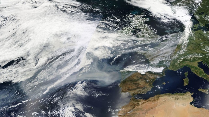 Smoke from Canada's record-breaking fire season has crossed the northern Atlantic and is now impacting portions of western Europe, according to the UK Met Office. NASA MODIS