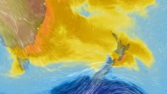A northwest flow is due to bring warmth across the Tasman Sea this week - with Hastings forecast to hit 31C on Thursday. Image / Niwa