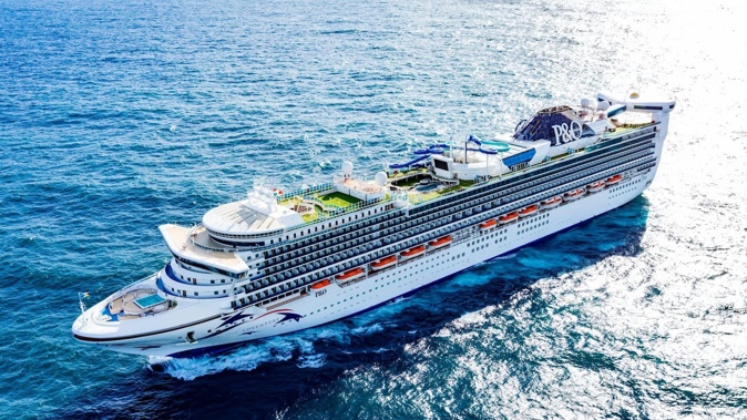 A passenger has gone overboard and is missing off P&O's Pacific Adventure cruise ship in the waters near Sydney Harbour. Photo via NZ Herald