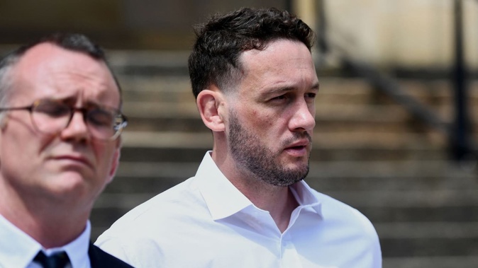 New Zealand rugby player Rory Grice (right) was sentenced to 12 years in jail for the gang rape of a student in France. Photo / AFP