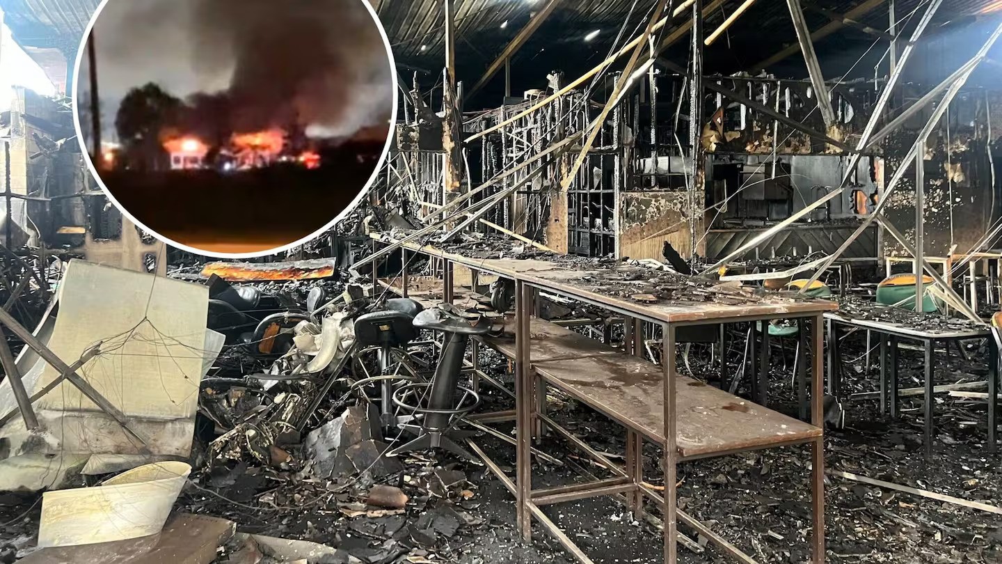 Fire destroyed the Whakarewarewa Rugby Community Sports club early on Tuesday. Photo / Supplied, Kelly Makiha