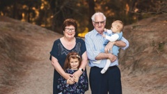 David Biddick, who died of brain cancer on November 30, with his wife Elizabeth Biddick and grandchildren Ava Koster and Noah Koster. He was a beloved coach and sports co-ordinator at Riccarton High School in Christchurch.