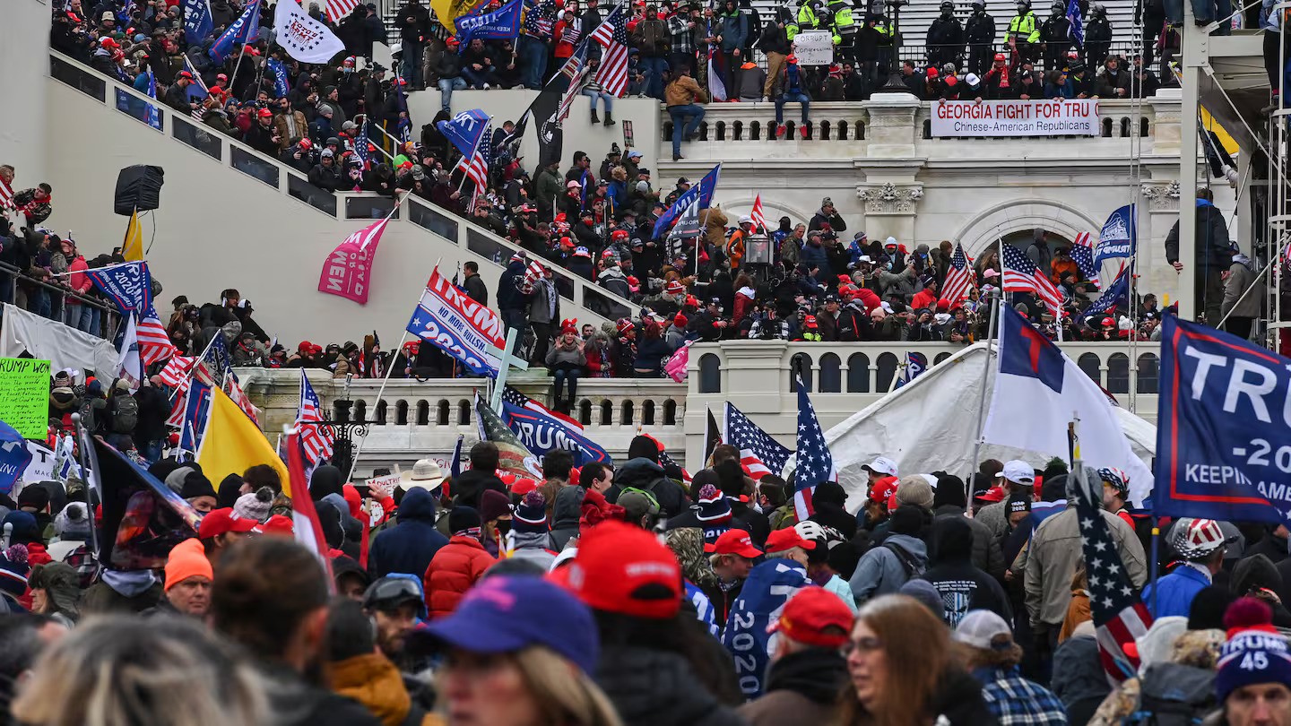 Supporters of US President Donald Trump protest to overturn the 2020 election results before the storming of the US Capitol on January 6, 2021. Photo / Ricky Carioti, The Washington Post