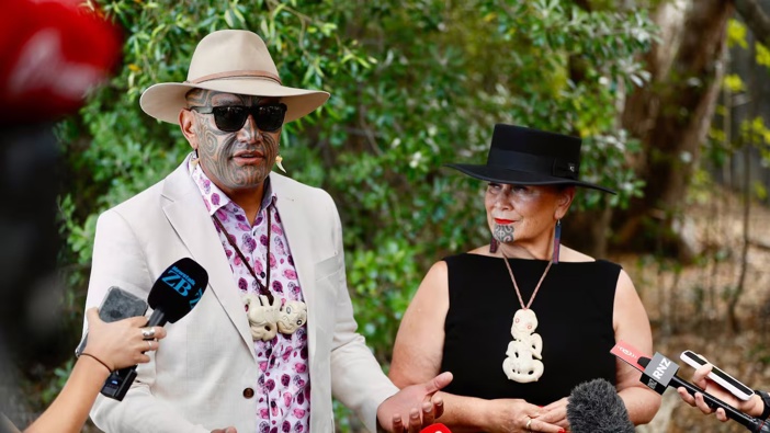 Te Pāti Māori co-leaders Rawiri Waititi (left) and Debbie Ngarewa-Packer at Waitangi this year. Photo / Dean Purcell