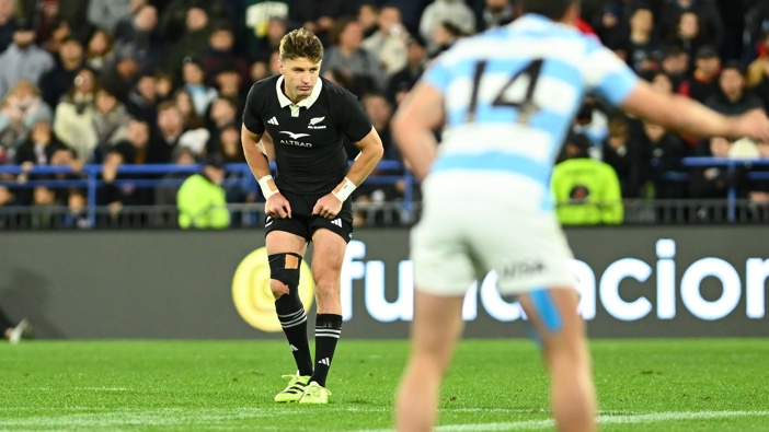 Beauden Barrett in action against Argentina in Buenos Aires. Photo / Photosport