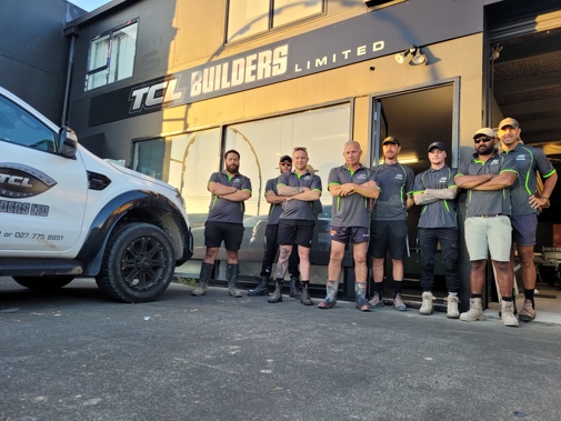 TCL Builders Managing Director Chris Winterburn (centre) believes the rebuild in Hawke's Bay will take years. Photo / Shannon Johnstone