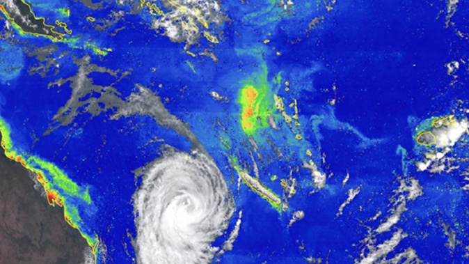 Researchers from Otago and Auckland universities have revealed fascinating insights into a massive phytoplankton bloom (pictured) created in the wake of Cyclone Oma which hit the South Pacific in 2019. Image / Japanese Aerospace Exploration Company