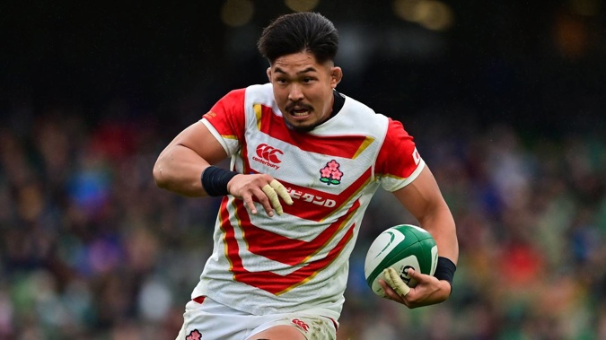 Japanese loose forward Kazuki Himeno in action against Ireland in 2021. (Photo / Getty Images)