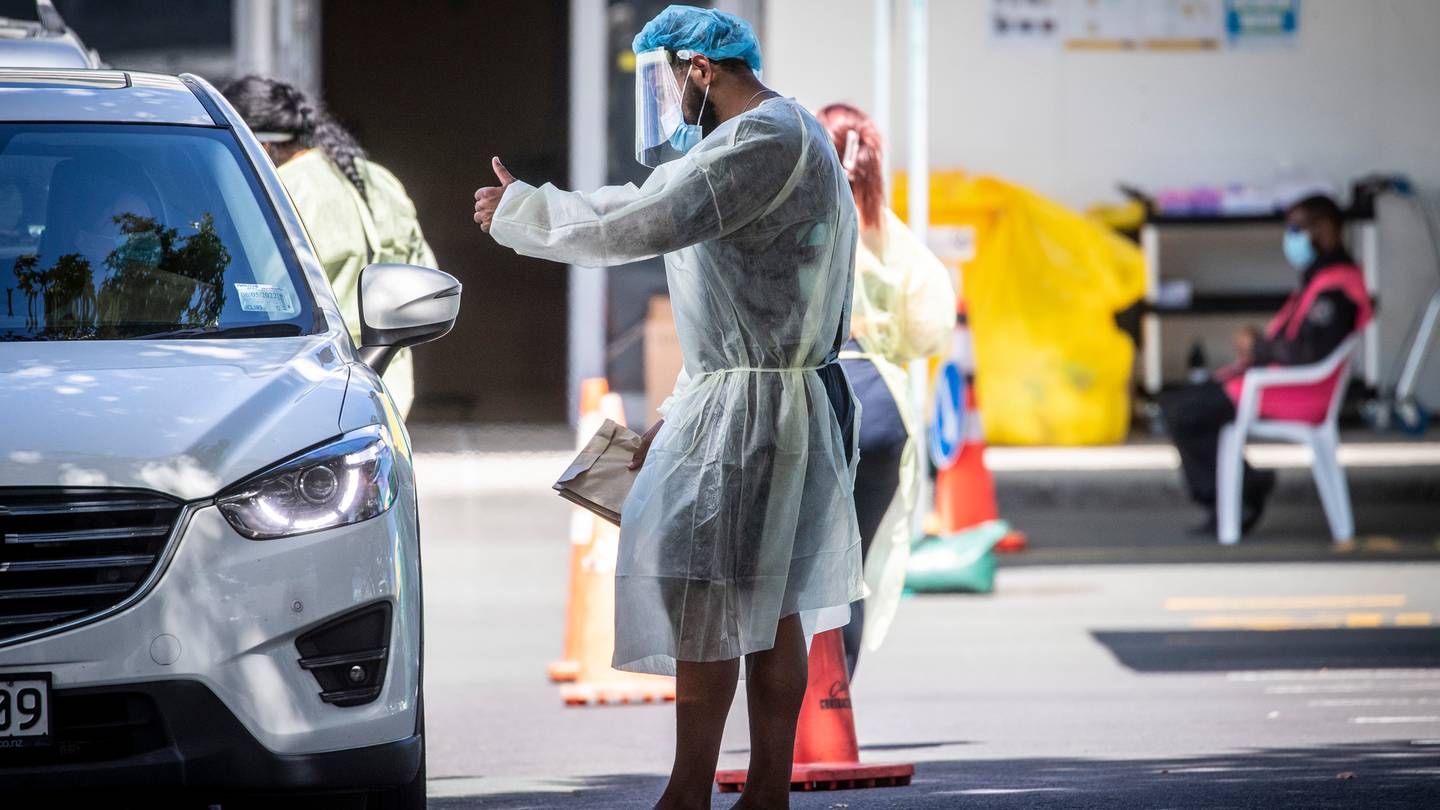 Rapid antigen tests are given out from the Henderson testing station. (Photo / Michael Craig)