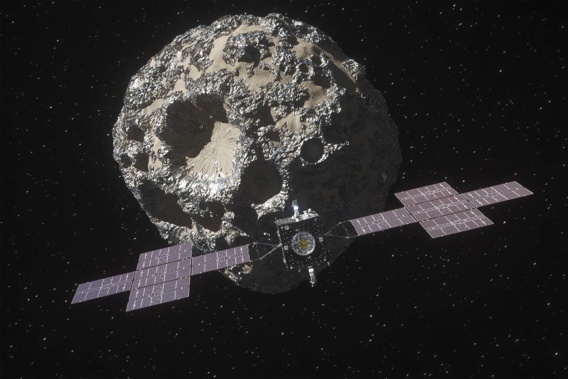 A Nasa spacecraft has rocketed away on a six-year journey to a rare asteroid made of metal. Photo / AP