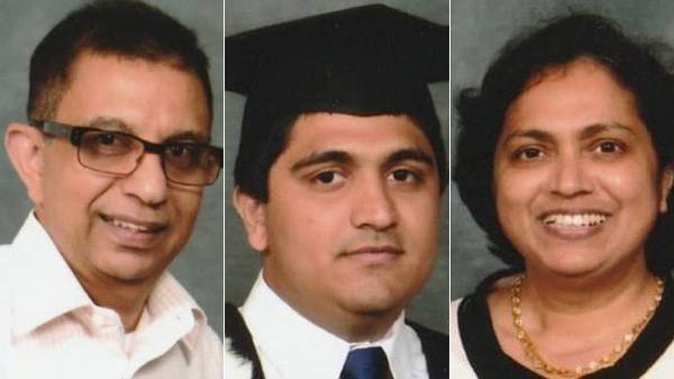 Herman Bangera (left), Sheal Bangera and Elizabeth Bangera (right) at Sheal Bangera's graduation in 2014. Photos / Supplied