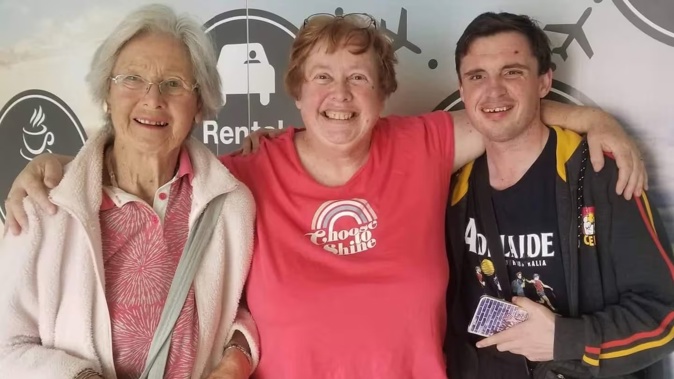 Michelle Dennison, 61, (centre) is months overdue for a pacemaker. She is with her mother, Ruth Sears, and son, Lee.