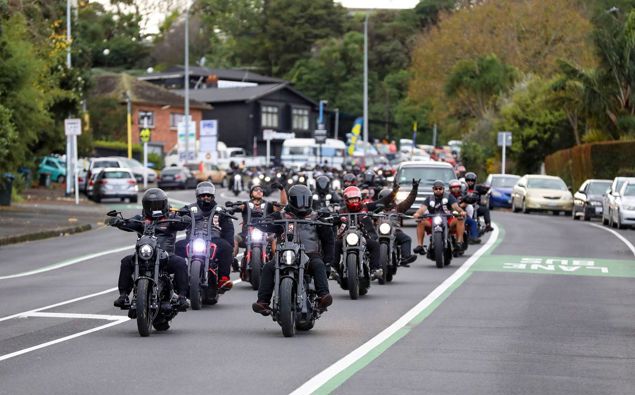More than 300 mourners attended the funeral of Taranaki Fuimaono, a Head Hunters gang member who died shortly after being taken into police custody. Photo / Alex Burton